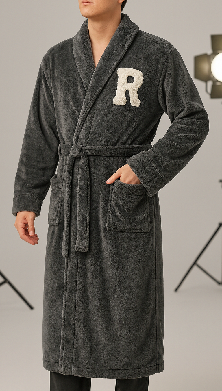 Robelle Poly-Plush™ Grey Bathrobe