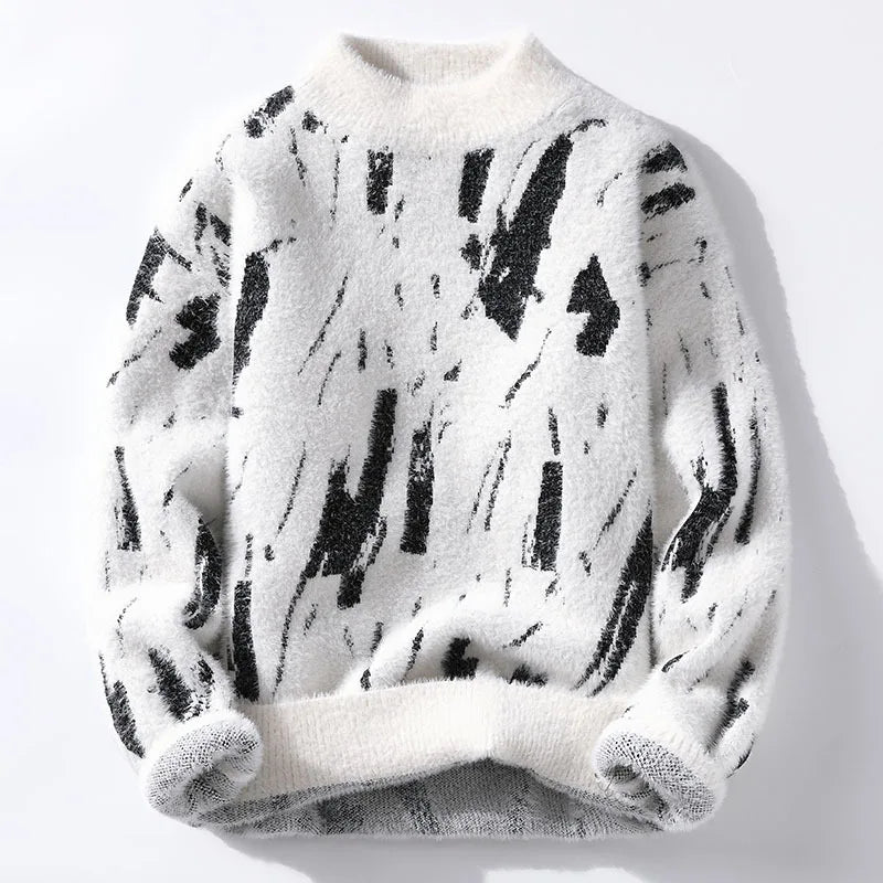 Robelle Autumn Winter Knitted Sweater | Streetwear Style (Zebra)