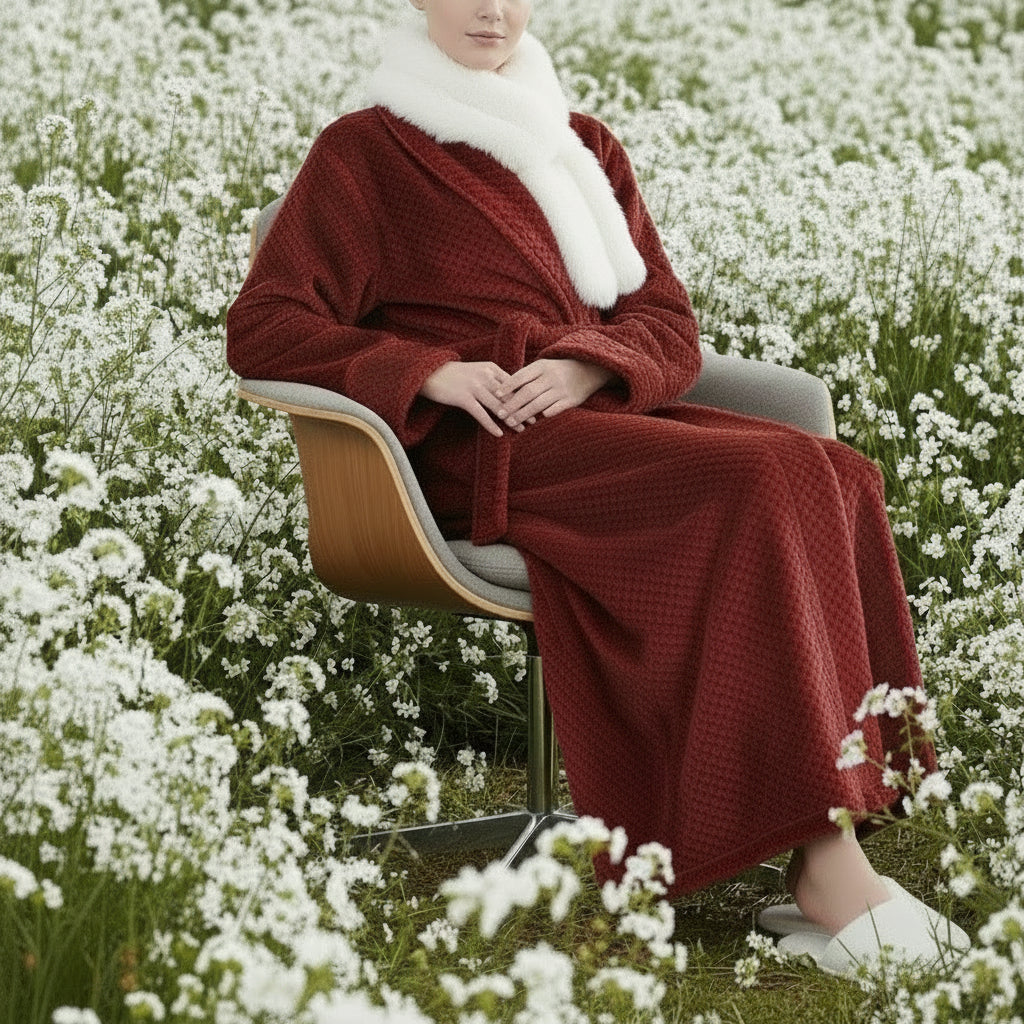 The Luxe Lounge Robe (Velvet Red)